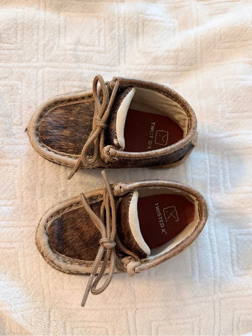 Twisted X Unisex Infants' Chukka Brindle Driving Moccasin Shoes size 5 leather